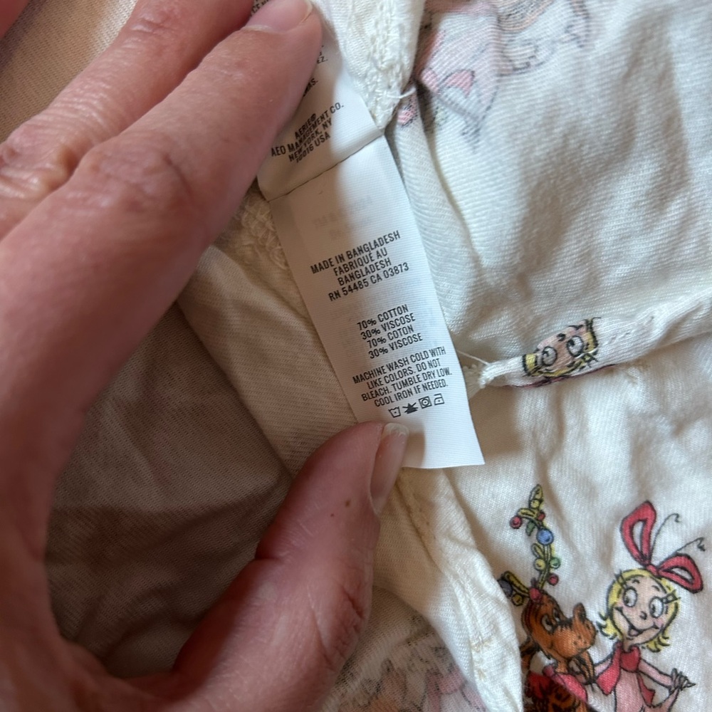 Aerie Grinch Cindy Lou flannel pajamas size medium Christmas holiday - Picture 6 of 8